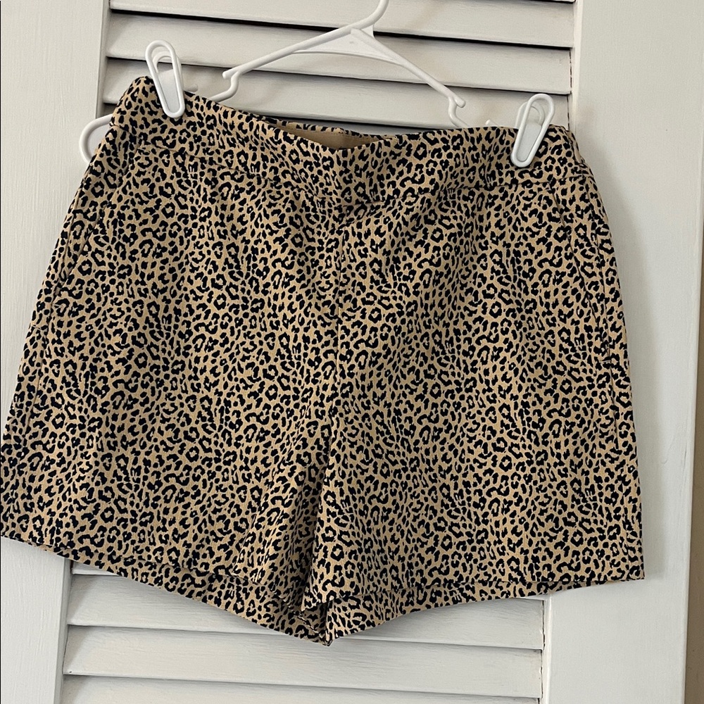 J Crew 100% Cotton Leopard Basketweave Women's Shorts